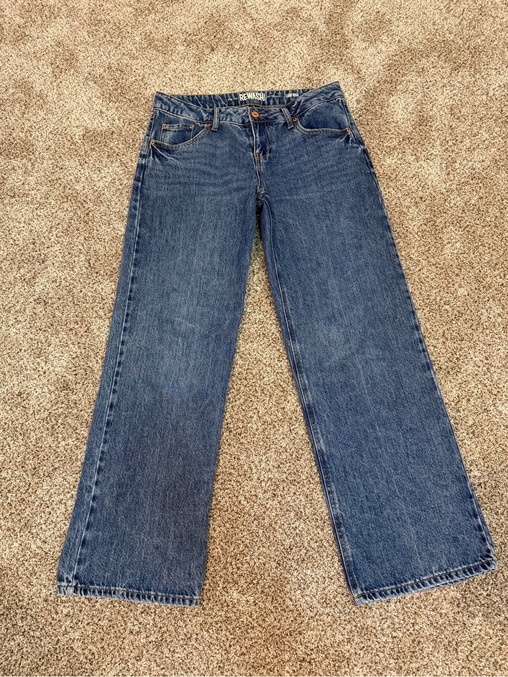 Rewash Wide-Leg Dark Blue Women's Jeans